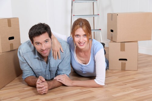 Detailed office packing and relocation service in action