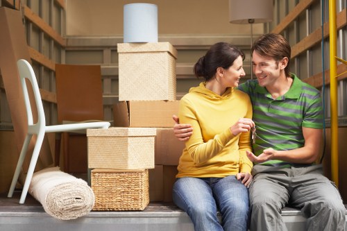 Professional movers handling delicate items