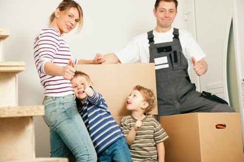 Expert team handling fragile items during a move